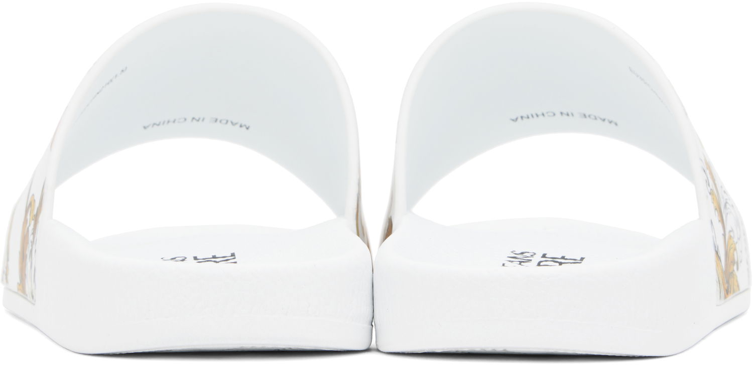 Tillbehör Versace Versace Jeans Couture Outline Barocco Pool Slides Vit | E78VA3SQ3_EZS365, 1