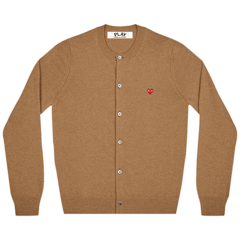 Sweater Comme des Garçons PLAY Cardigan with Red Heart Patch Brun | AZ N079 051 3