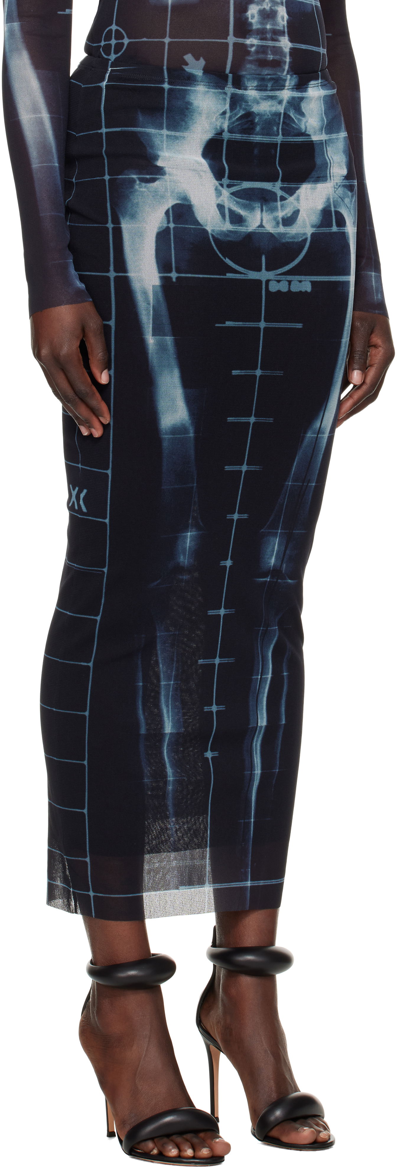 Klä Jean Paul Gaultier Jean Paul Gaultier 'The Squeletor' Maxi Skirt Svart | 25/33-F-JU144-T580-005956, 1