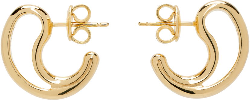 Örhängen Bottega Veneta Small Frills Gold Earrings Gul | 804846 VAHU0