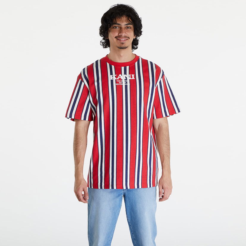 T-shirt Karl Kani Retro Striped Tee Red/ Navy/ Off White Röd | KM241-034-1