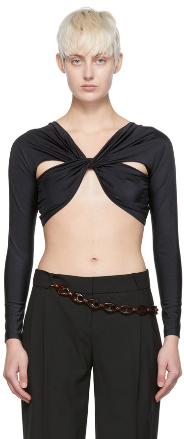 Crop top Coperni Coperni Twist Nylon Crop Top Svart | COPS22JS38545, 0