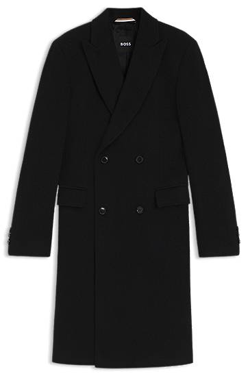 Rockar BOSS Double-breasted coat in an alpaca blend Svart | 50551135, 0