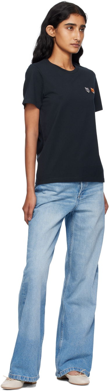 T-shirt MAISON KITSUNÉ Maison Kitsuné Double Fox Head T-Shirt Svart | OW011CFKJ0008, 3