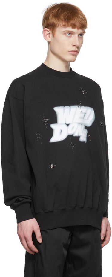 Sweatshirt We11done We11done Cotton Sweatshirt with Stars Print Svart | WD-TS1-22-663-U-BK, 1