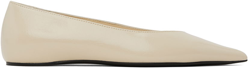 Kläder TOTEME TOTEME Asymmetric Ballerina Flats Beige | 241-WAS990-LE0046