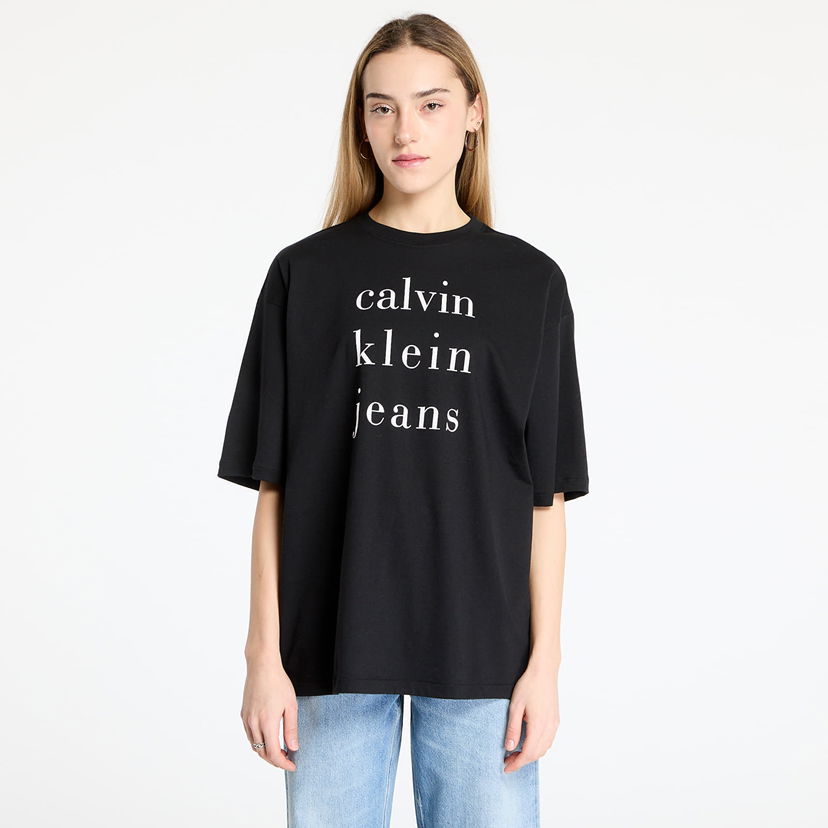 T-shirt CALVIN KLEIN Calvin Klein Jeans Short Sleeve Logo Tee Svart | LV047B827G UB1