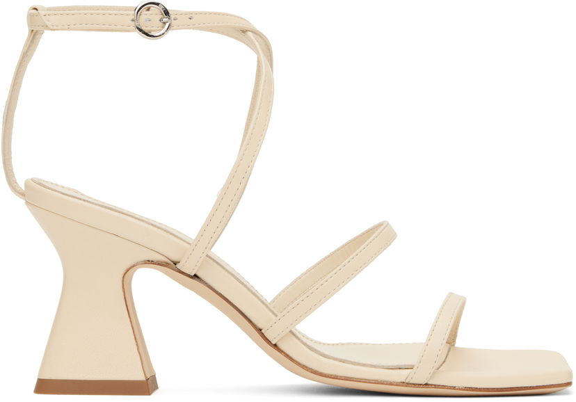 Tillbehör Aeyde Aeyde Edda Leather Heeled Sandals Beige | A11-HS-HLMS75CH152-SS25-100-007