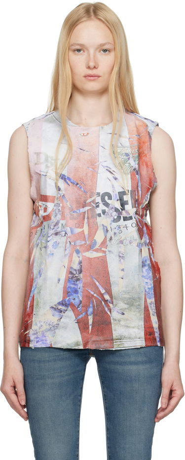 Linne Diesel Diesel T-Per-Stripe Graphic Print Tank Top Flerfärgad | A18700 0SKBT, 0