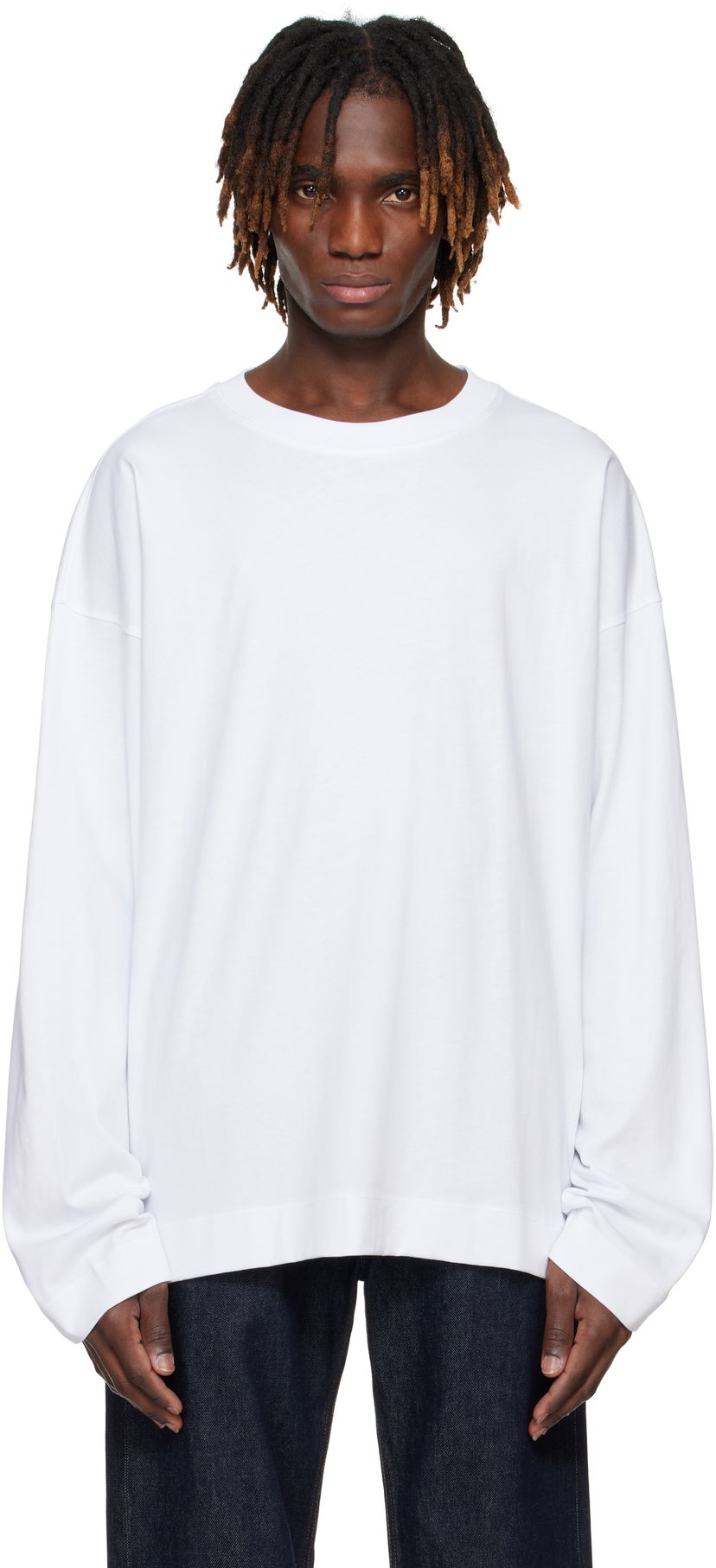 Sweater Dries Van Noten Dries Van Noten Long Sleeve T-Shirt Vit | 251-021112-1603
