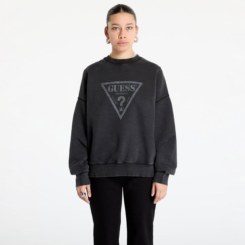Sweater GUESS Guess Originals Vintage Triangle Sweatshirt Svart | W5RQ14K68I1-JTMU