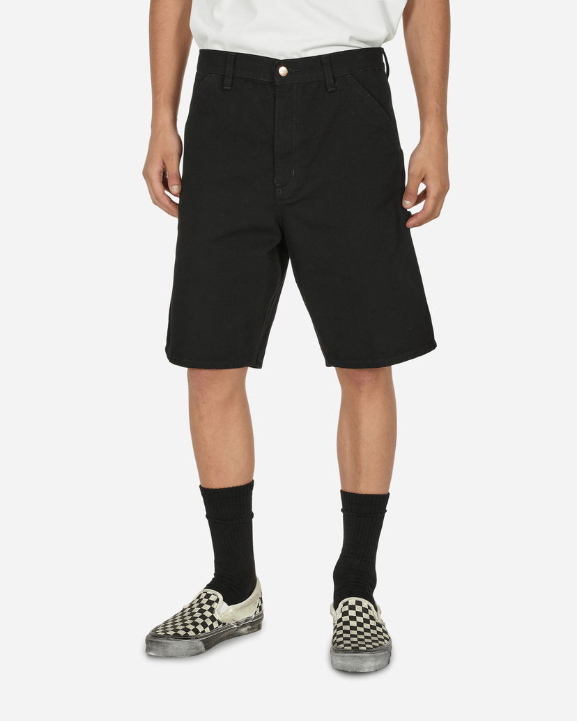 Byxor och jeans Carhartt WIP Single Knee Short black Rinsed Grön | I027942_89_02