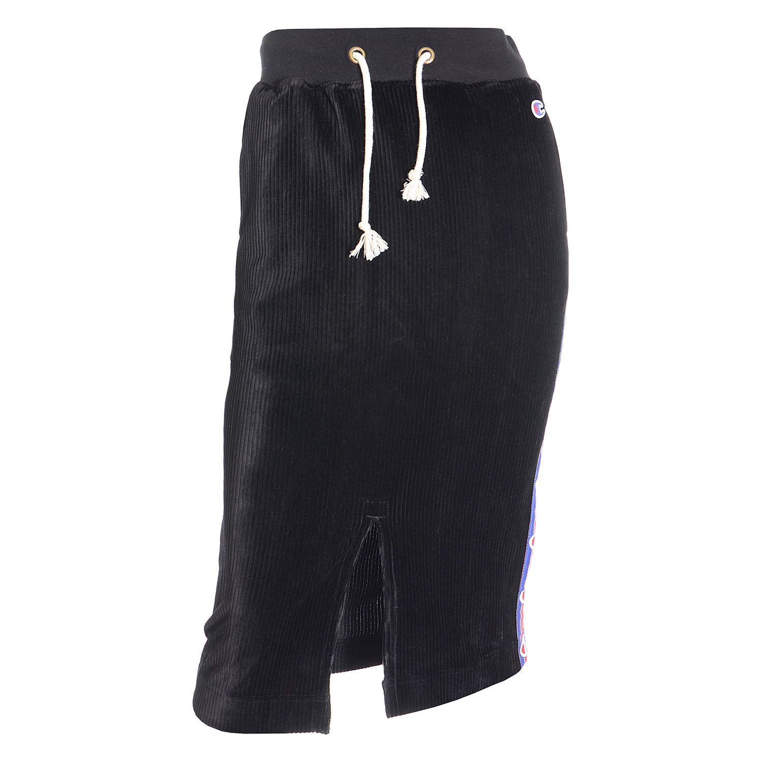 Kjol Champion Corduroy Pencil Midi Skirt with Drawstring Waist and Side Stripe Svart | 112250-KK001, 0