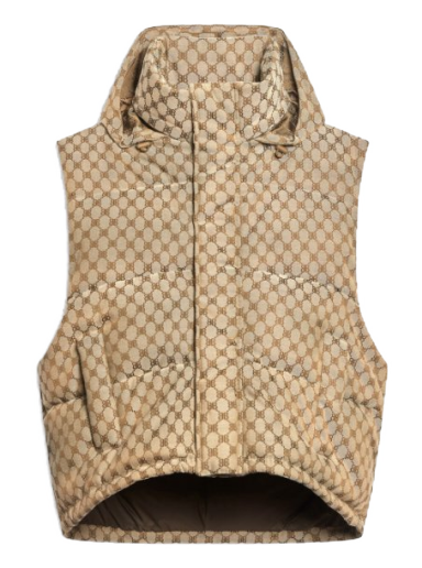 Väst Gucci Balenciaga x The Hacker Project Hacker Cocoon Puffer Vest Beige Beige | 681886TLO539585