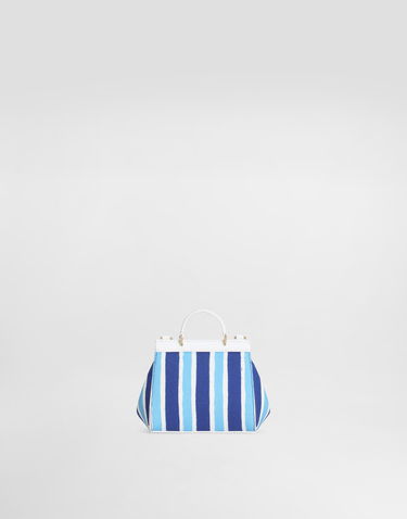 Handväska Dolce & Gabbana Dolce & Gabbana Sicily Canvas Crossbody Bag With Striped Print Blå | EB0003AD591HC5KW, 2