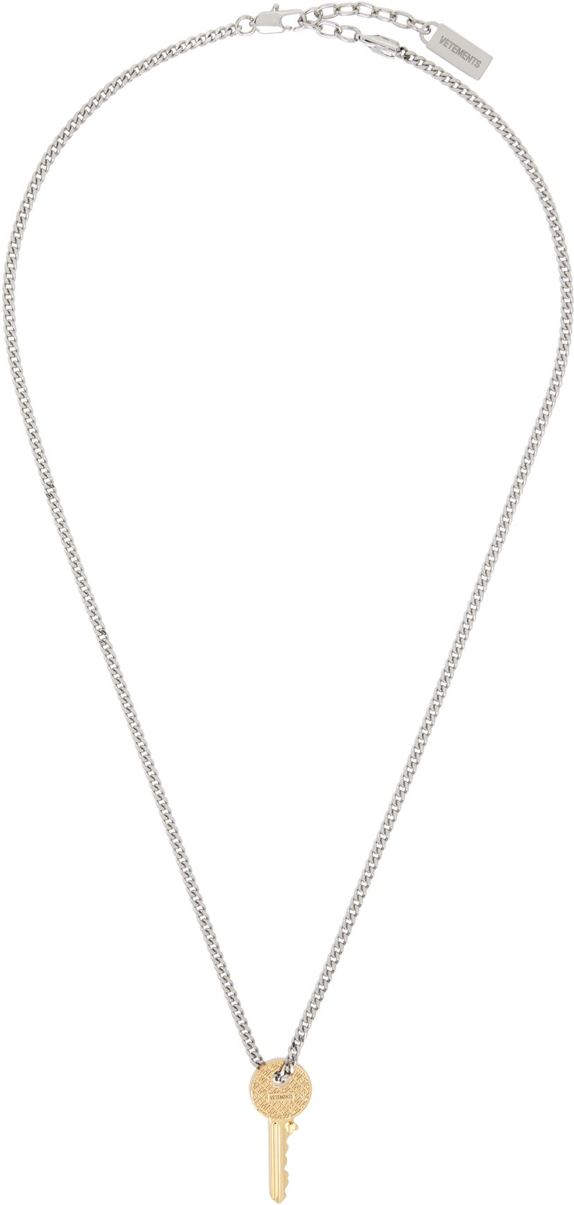 Halsband VETEMENTS Vetements Silver-Tone & Gold-Tone Key Pendant Necklace Metallisk | UH76NE760GS
