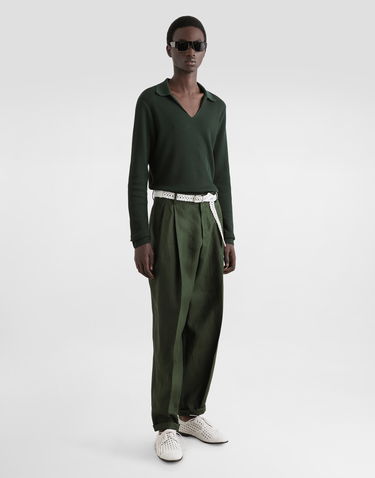 Byxor Dolce & Gabbana Dolce & Gabbana Linen Turned-Up Cuffs Pants Grön | GP114TFU4MCV0304, 1