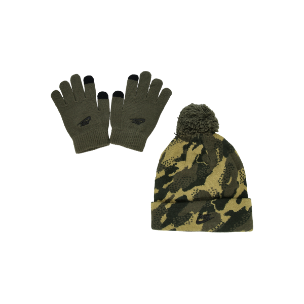 Tillbehör Nike SEASONAL All Over Print Pom Beanie and Touchscreen Gloves Set Flerfärgad | 9A3050-EDR, 0