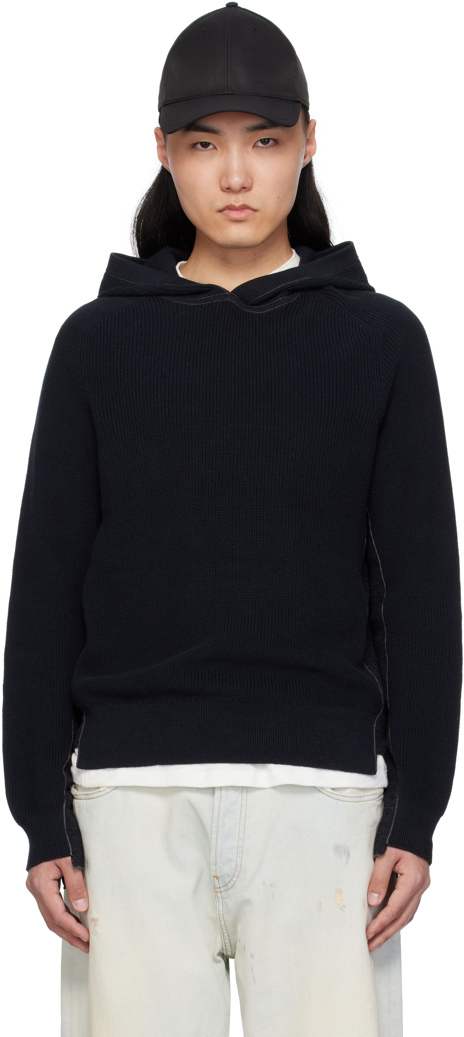 Sweater rag & bone rag & bone Gabe Spliced Hoodie Mörkblå | MBS25S026SD26, 0