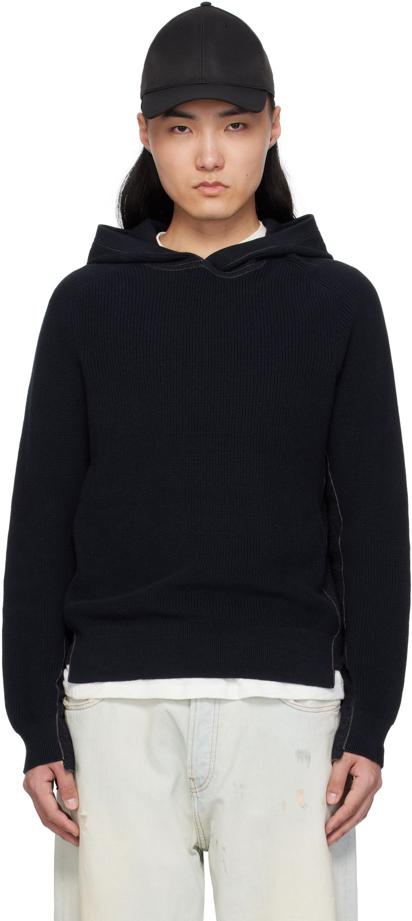 Sweater rag & bone rag & bone Gabe Spliced Hoodie Mörkblå | MBS25S026SD26