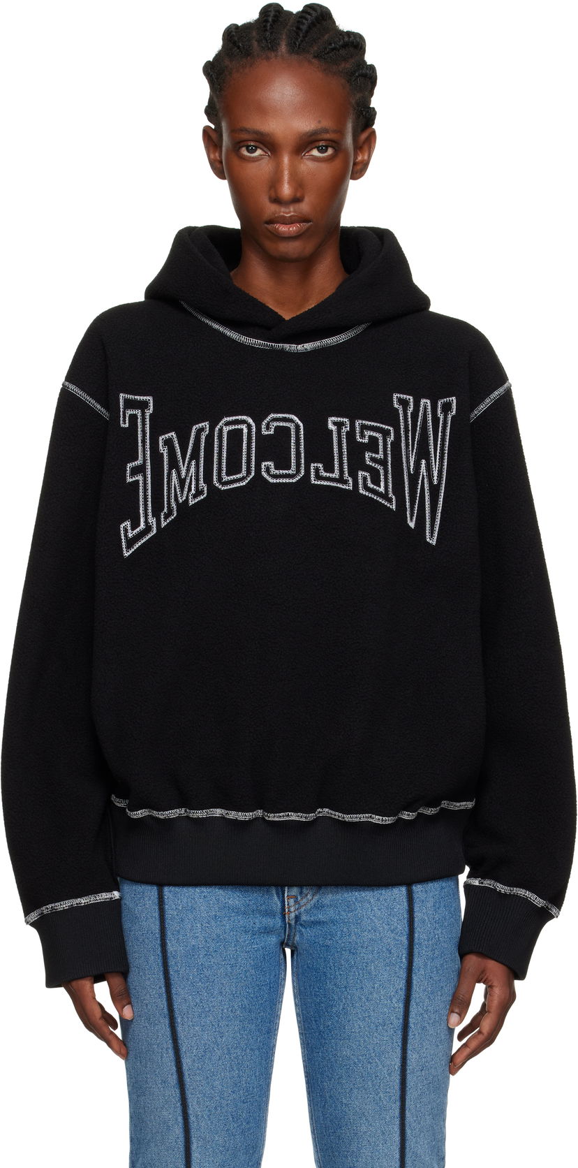 Sweatshirt Maison Margiela MM6 Maison Margiela 'Welcome' Fleece Hoodie Svart | S52GU0243 M20126