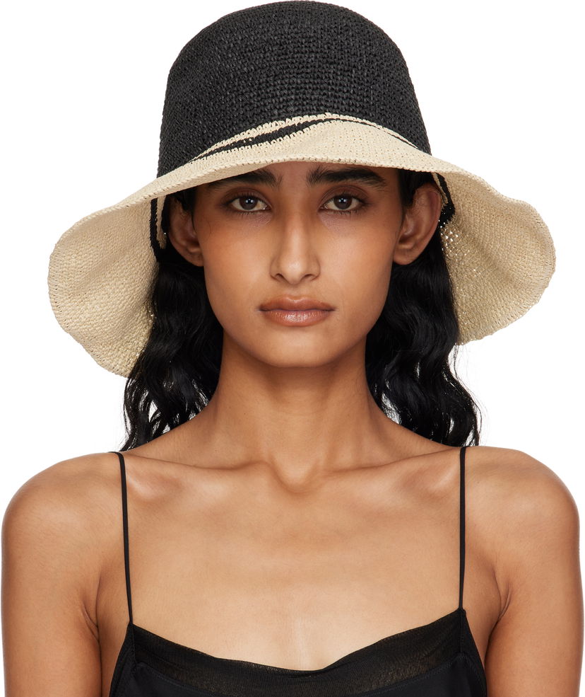 Hatt TOTEME TOTEME Paper Straw Beach Hat Svart | 253-WSH0027-FB0489