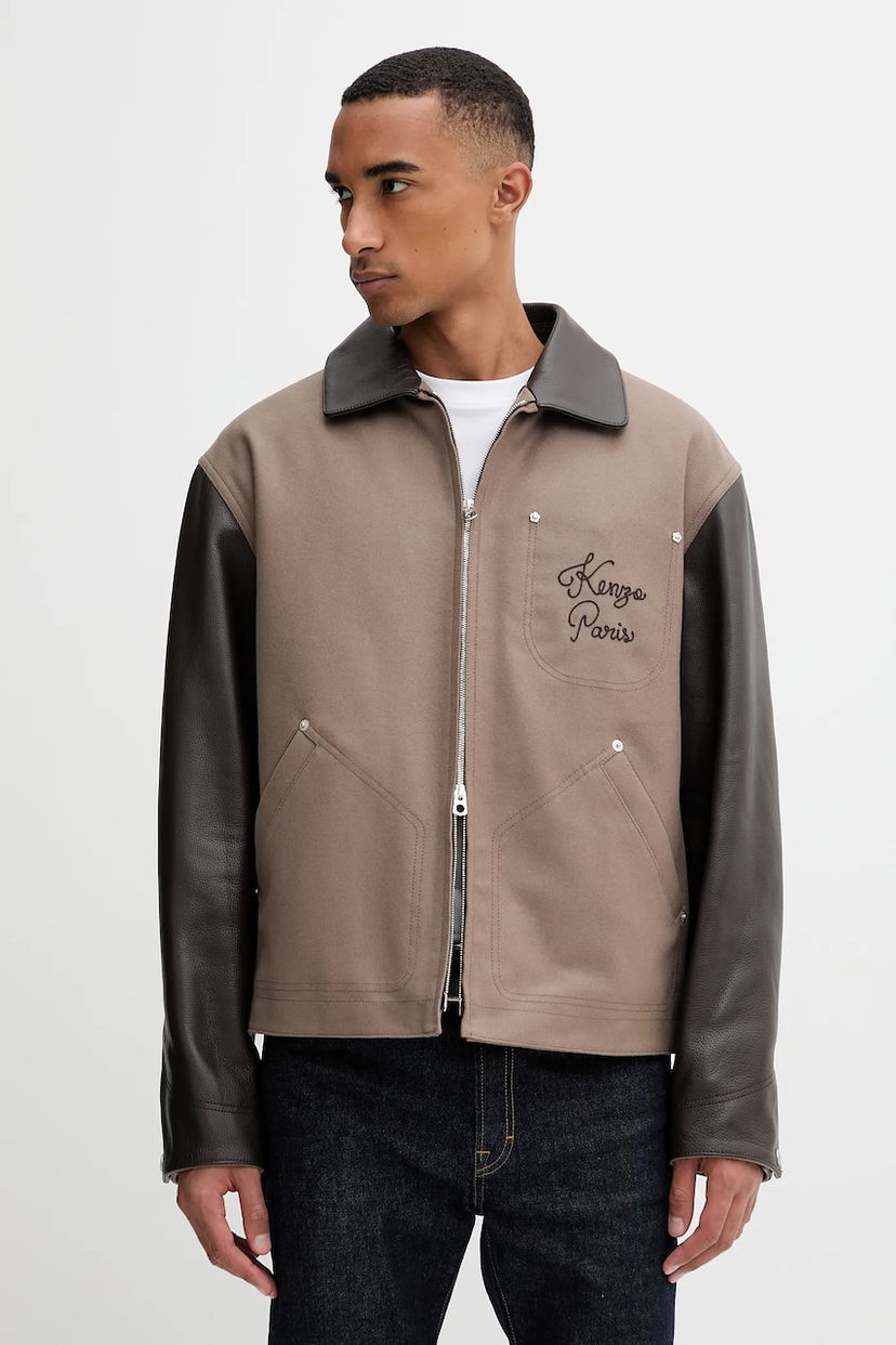 Jacka KENZO Kenzo Wool Blend Jacket Brun | FF68BL1519OH
