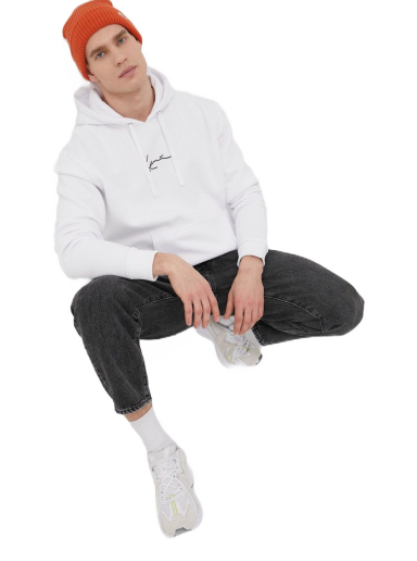 Sweatshirt Karl Kani Small Signature Hoodie Vit | KKMQ12005