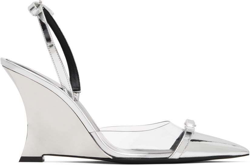 Sneakers och skor Versace Metallic Wedge Heels with Ribbon Strap Metallisk | 1016194_1A10007_2T08P