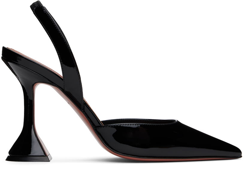 Sneakers och skor Amina Muaddi Amina Muaddi Holli Sling Heels Svart | HOLLI SLING PATENT