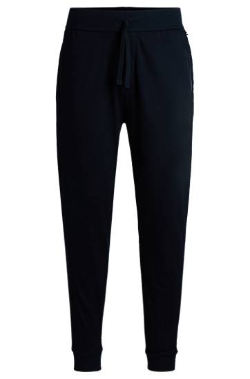Träningsbyxor BOSS Cotton-Terry Tracksuit Bottoms Svart | 50527454