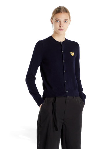 Sweater Comme des Garçons PLAY Cardigan Knit Svart | AZN049 Navy