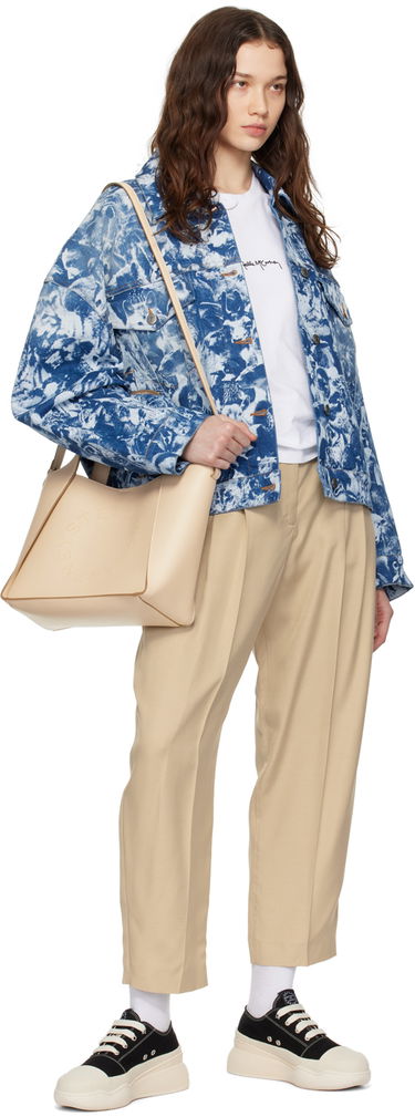 Byxor Stella McCartney Stella McCartney Tapered Trousers Beige | 5919643DU701, 3