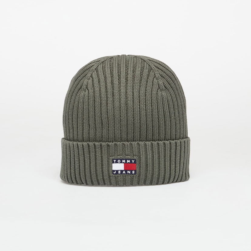 Mössa Tommy Hilfiger Hat Tommy Jeans Heritage Core Beanie Pewter Green Universal Grön | AM0AM13669 MRH