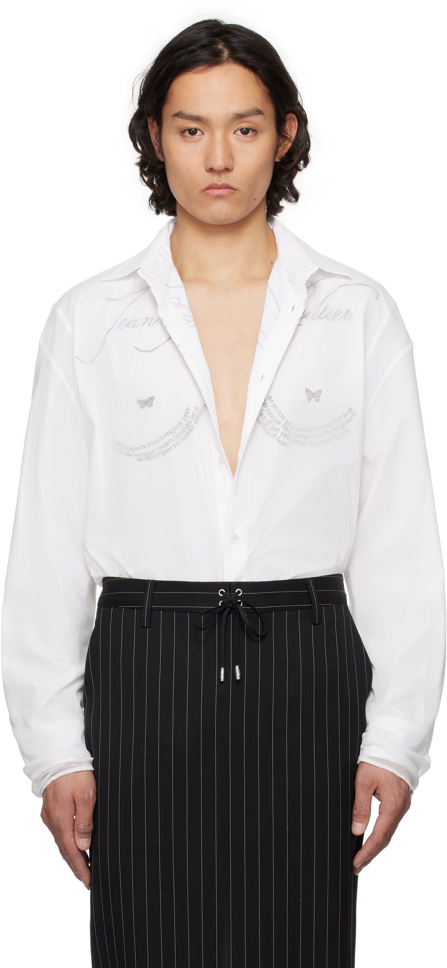 Skjorta Jean Paul Gaultier Jean Paul Gaultier 'The Tattoo Poem' Shirt Vit | 25/34-U-CH093-C586-0001, 0