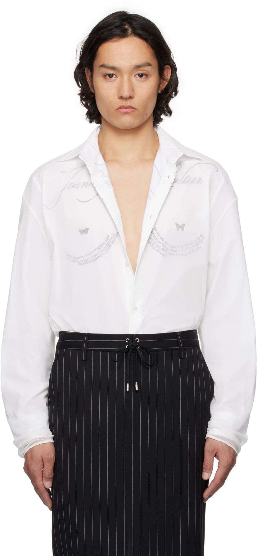 Skjorta Jean Paul Gaultier Jean Paul Gaultier 'The Tattoo Poem' Shirt Vit | 25/34-U-CH093-C586-0001