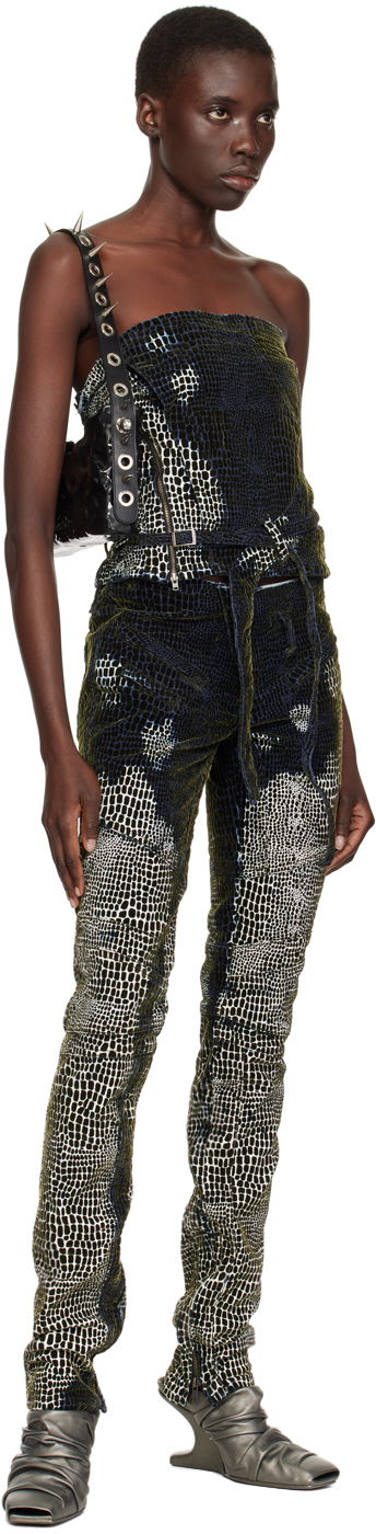 Linne Ottolinger Ottolinger Patterned Denim Tube Top Blå | 1704802, 3