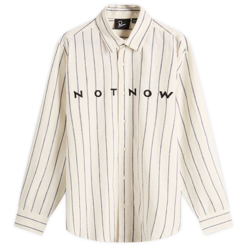 Skjorta By Parra Parra Not Now Striped Shirt, Size Large Vit | 53435-WHT