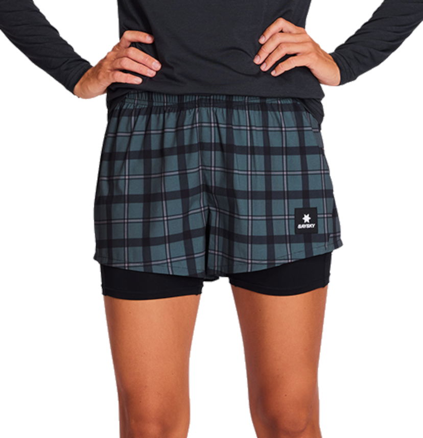 Shorts Saysky Saysky Checker Pace 2-in-1 3" Shorts Grön | kwrsh04c1007