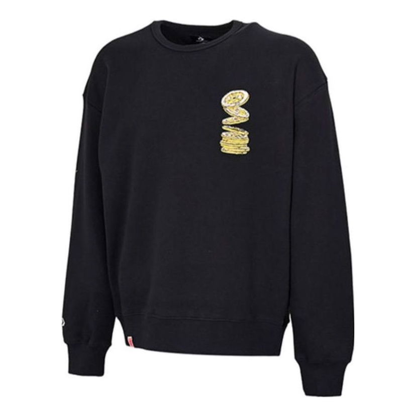 Sweater Converse Graphic Crew Sweatshirt Svart | 10025505-A03