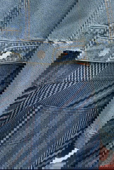 Jacka VETEMENTS VETEMENTS Cut-Up Fitted Denim Jacket Blå | UH76DJ660LB3, 4