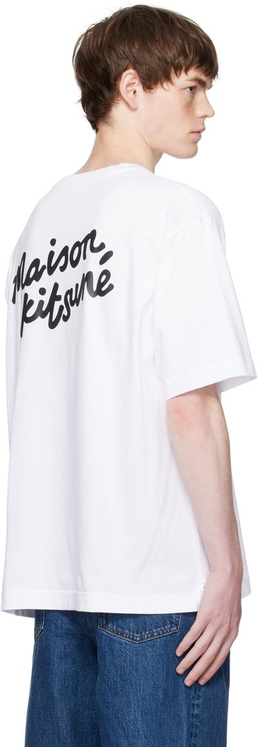 T-shirt MAISON KITSUNÉ Maison Kitsuné Handwriting Oversized T-Shirt Vit | PM00110KJ0119, 2