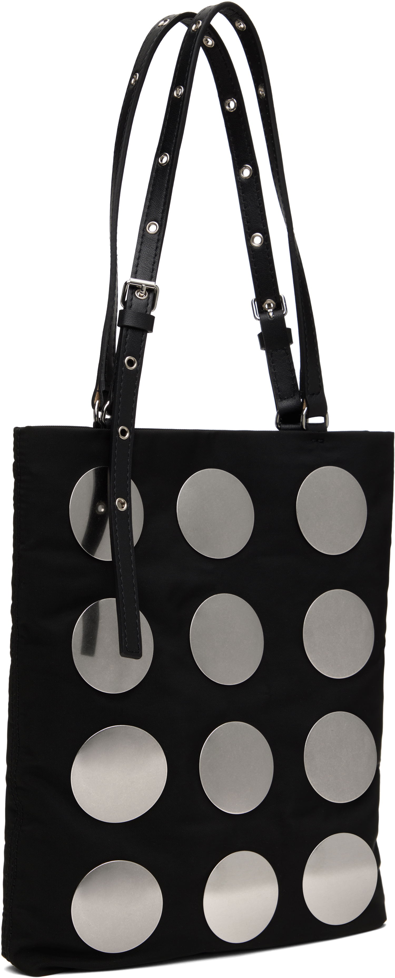 Tygpåse We11done We11done Round Studded Mini Tote Svart | WD-AB0-25-476-U-BK, 1