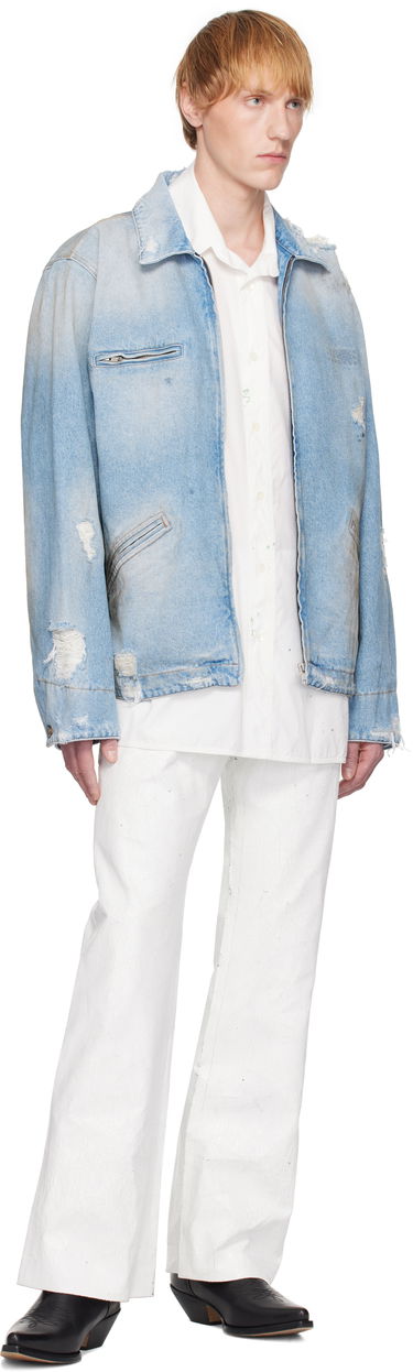 Jacka Maison Margiela MM6 Maison Margiela Distressed Denim Jacket Blå | SH2AM0030 M30018, 3