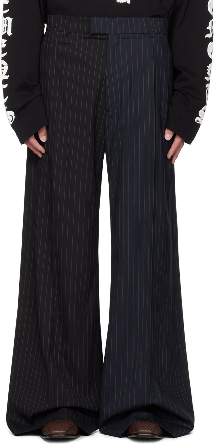 Byxor VETEMENTS Pinstripe Trousers Svart | UA65PA706N