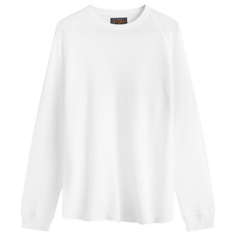 T-shirt BEAMS Beams Plus Long Sleeve Thermal T-Shirt, Size Large Vit | 3814-0057-156-01