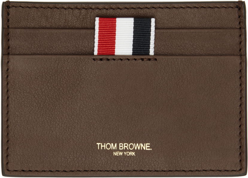 Plånbok Thom Browne Thom Browne Soft Calf Leather Single Card Holder Brun | MAW020L-L0117