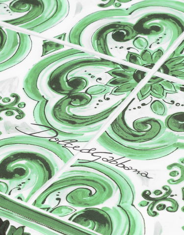 Tillbehör Dolce & Gabbana Dolce & Gabbana Set of 2 Cotton Sateen Pillowcases with Green Tile Print Grön | TCES02TCAKFUV009, 3