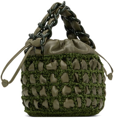 Handväska BY FAR BY FAR Cass Crocheted Drawstring Bag Grön | 23CRCSACMLGCHLLSMA, 2