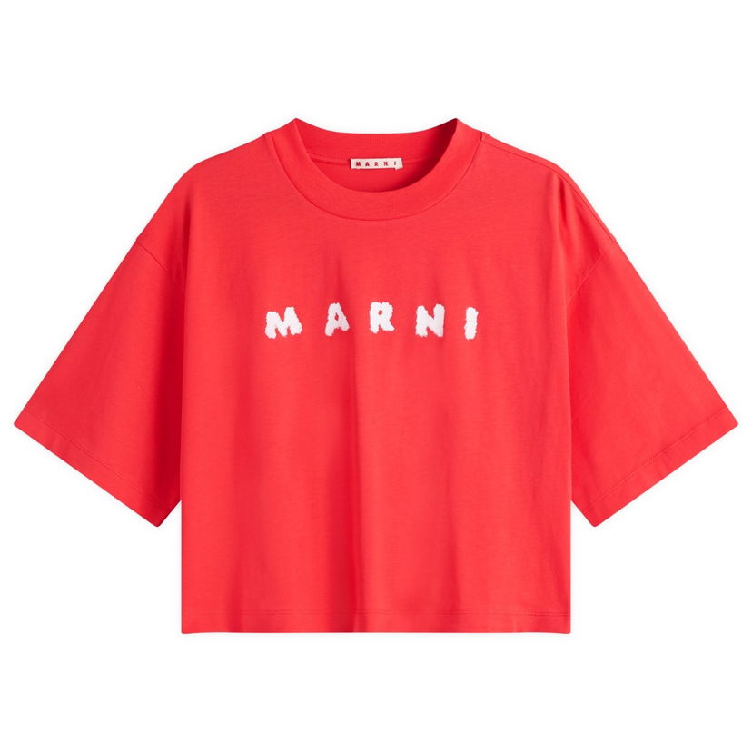 Crop top Marni Marni Women's Cropped Logo T-Shirt Röd | THJE0333P5